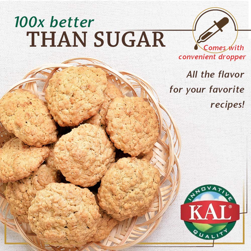 KAL Sure Stevia Extract Zero Calorie Sweetener, Low Carb, Plant Based Liquid Stevia Drops, Great Taste, Zero Sugar, Low Glycemic