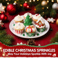 Edible Christmas Sprinkles Pearls for Cake Decorating,130g Red Green White and Silver Pearl Mixed,Edible Sugar Holiday sprinkle