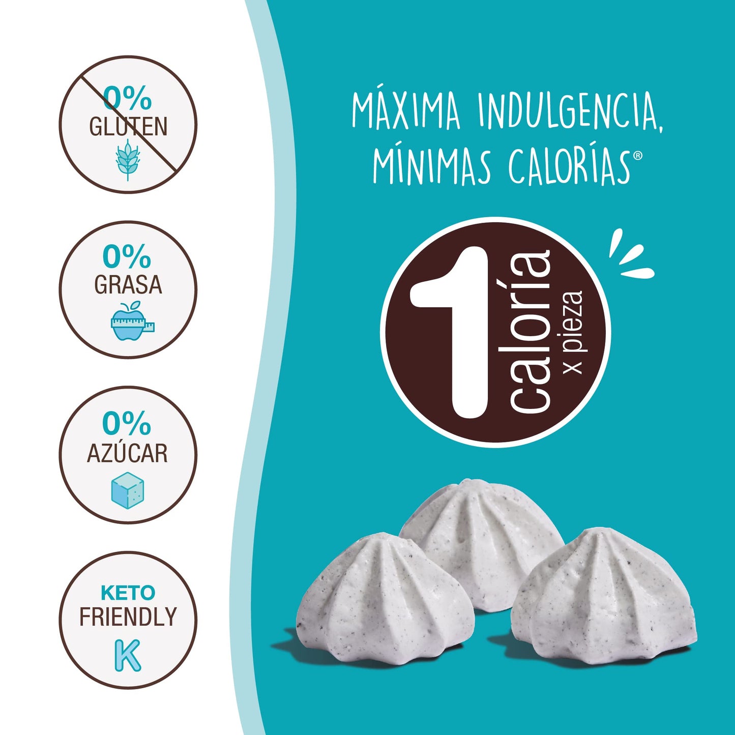 Don'T Worry Meringue Cookies Keto Friendly | Cookies And Cream | 2 Pack | Only 1 Calorie Per Piece! | Healthy Candy, Gluten Free