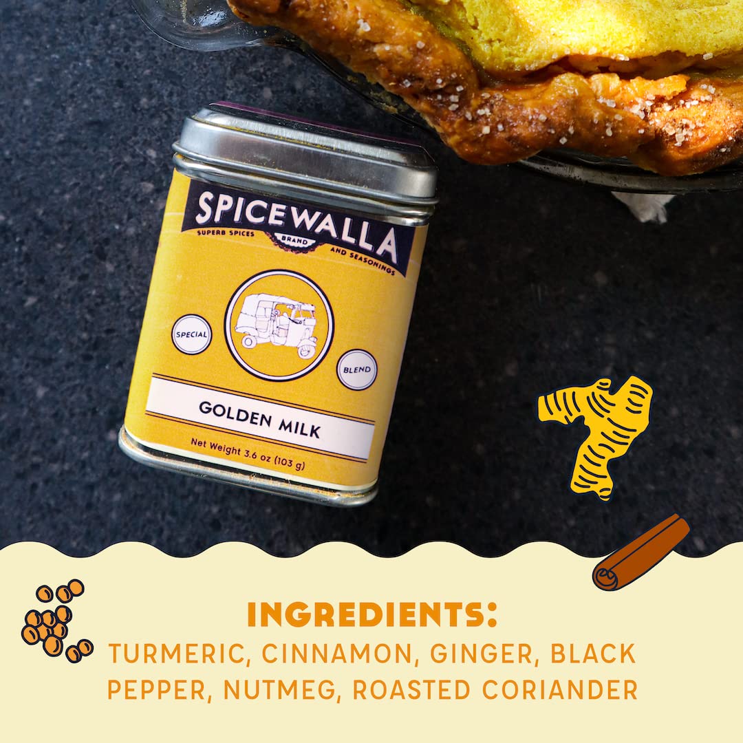 Spicewalla Golden Milk Powder - Cinnamon, Ginger, Turmeric Drink Tea or Latte Mix