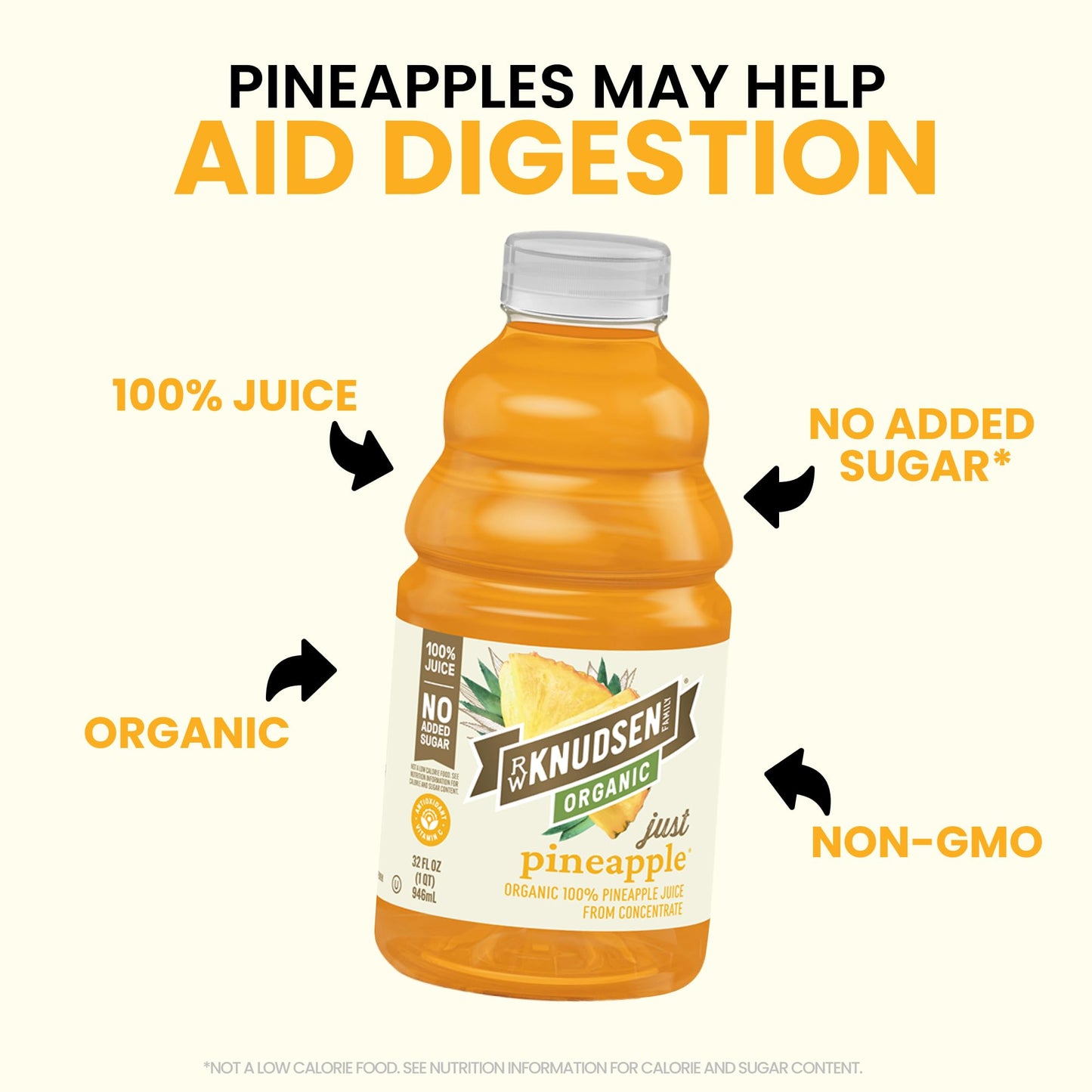 R.W. Knudsen Organic Pineapple Juice Not From Concentrate, 32 Fl Oz (Pack Of 1)