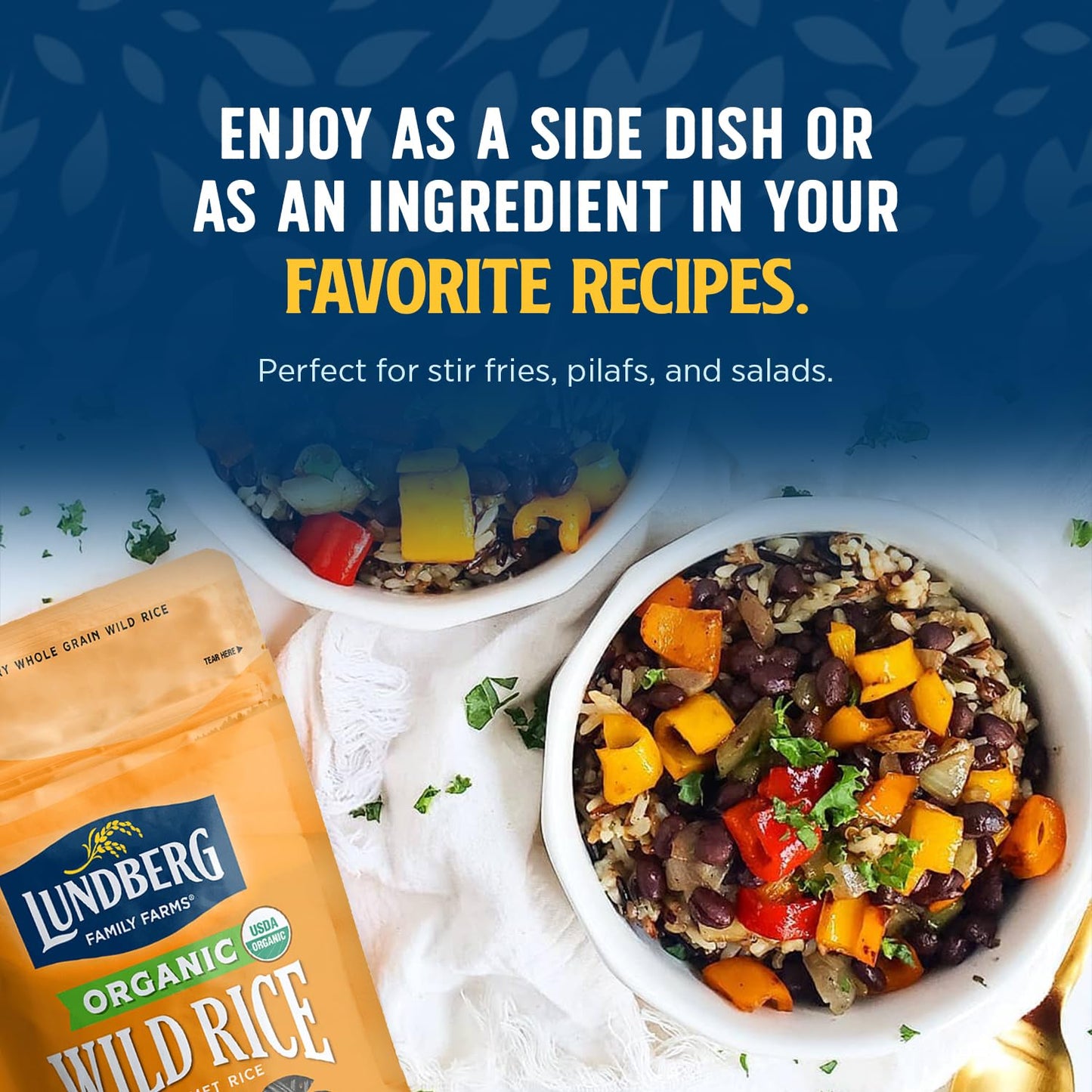 Lundberg Organic Wild Rice - 100% Natural California Cultivated Black Wild Rice for Healthy Meals, Vegan Food, Gluten-Free Rice,