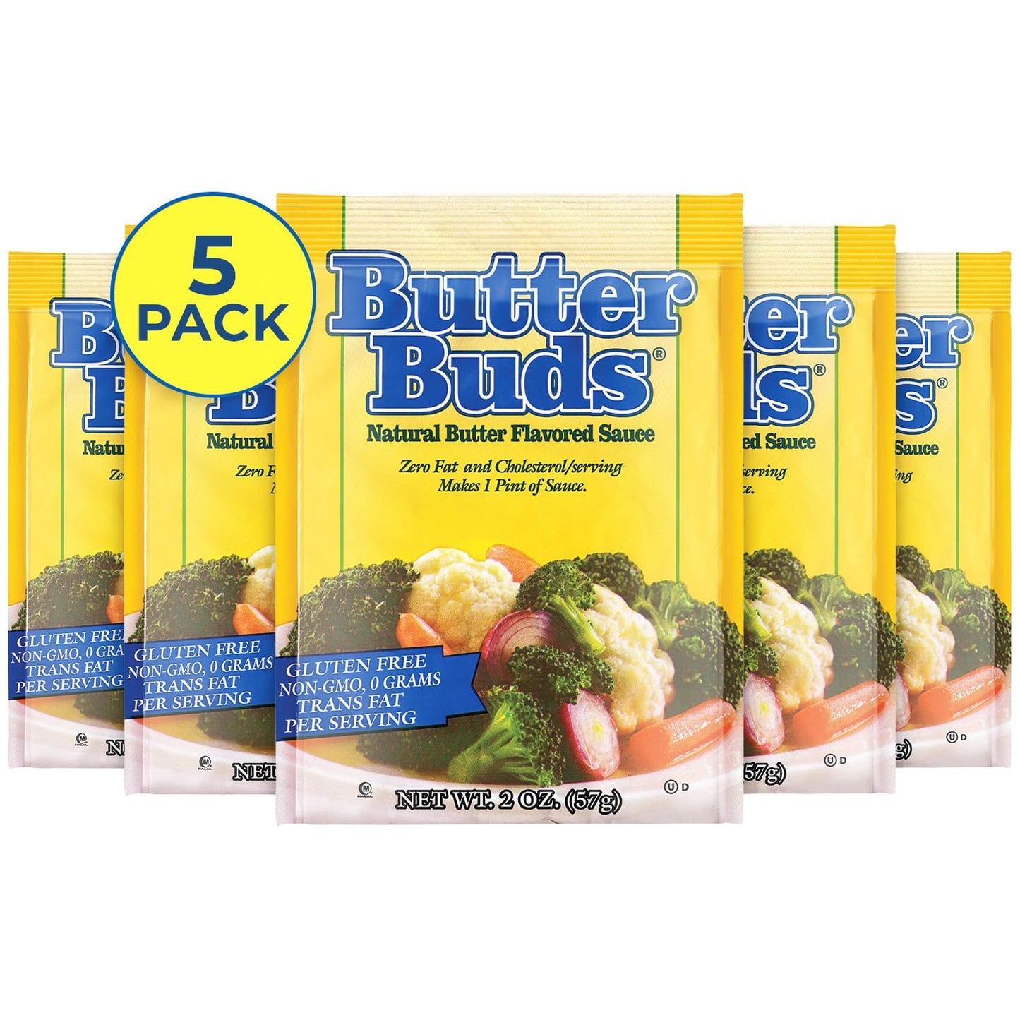 BUTTER BUDS Butter Sauce Mix, Non-GMO, Gluten-Free, 2 Oz (5-Pack), Model GE-YL8A-LVYQ