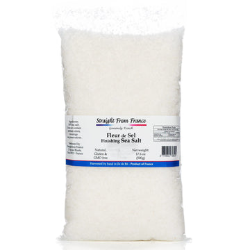 Straight from France Fleur De Sel French Sea Salt Finishing Salt, 17.6oz (1.1 lb) - Gourmet Cooking Essential