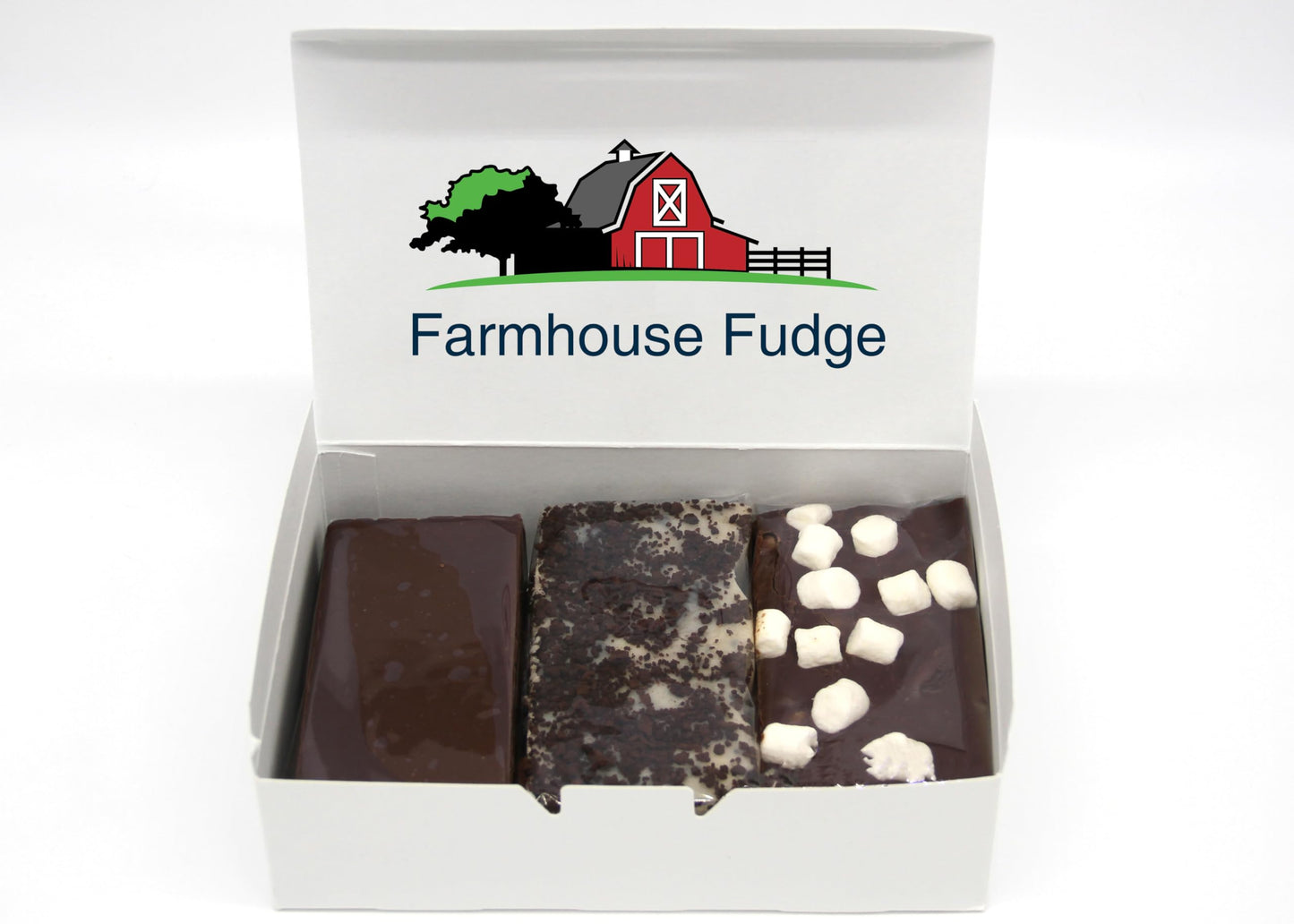 Farmhouse Fudge - Build Your Own 3 Piece Fudge Box Sampler - Fresh Fudge Made With Butter And Cream, No Marshmallows! Over 50 Fl