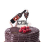 Firefairy Acrylic Cake Topper, Whisky and Wine Theme, 5.5 x 7 inches, Multi Color