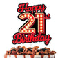 Happy 21St Birthday Cake Topper Fluorescent Flashing Night Out Hen Movie Nightclub Theme Decor Supplies Woman Man Happy Birthday