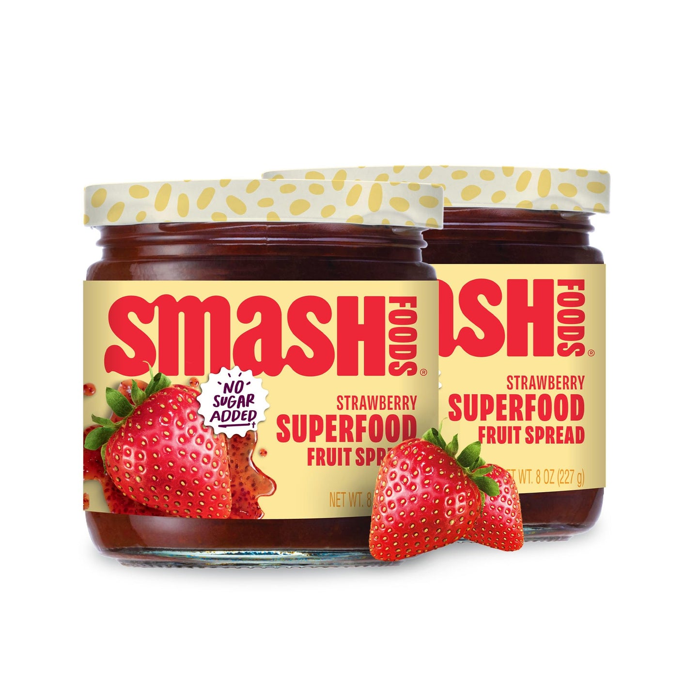 Smash Foods Strawberry Jam | Low-Calorie, No Sugar Added Keto Jam with Upcycled Fruit & Chia Seeds | Vegan, Paleo Superfood Frui