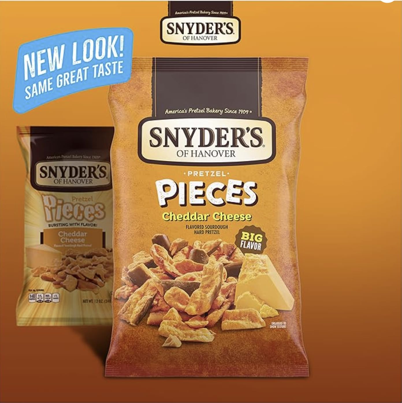 SUPERDEALS Snyders Pretzel Pieces Variety Pack - 12 Bags (2.25 oz each) - Cheddar, Honey Mustard, Jalapeno - Total 27 Ounces