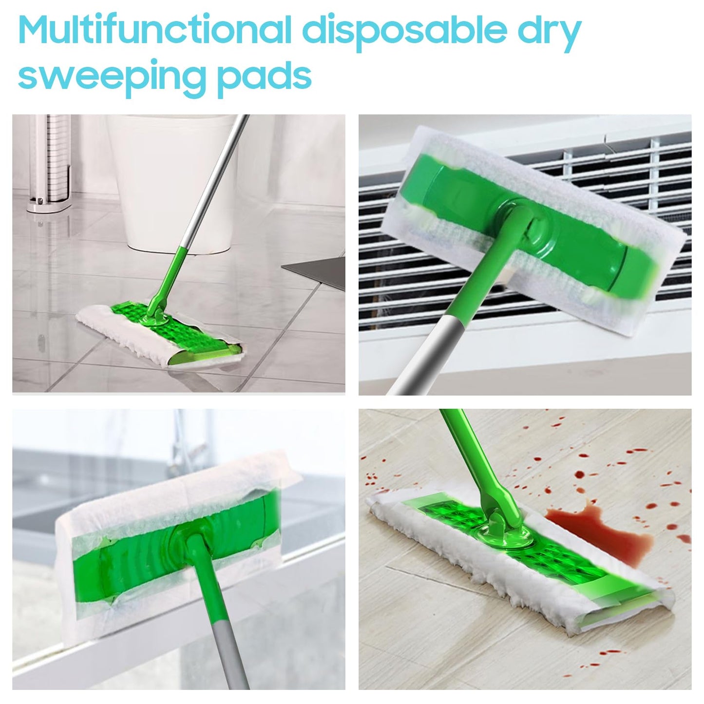 Air U+ Upgraded Heavy Duty Pet Dry Sweeper Pads For Swiffer Dry Sweeping Cloths Refills, 60 Count
