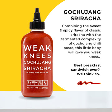 Bushwick Kitchen Gochujang Sriracha Hot Sauce, 10.5oz Squeeze Bottle, Bold Korean Flavor, Model 30