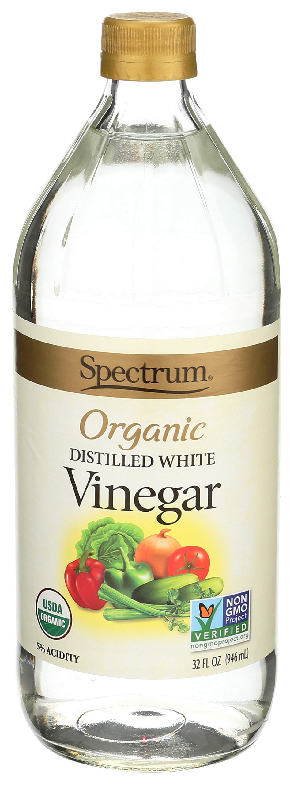Spectrum Organic White Distilled Vinegar - 32 Fl Oz, 100% Natural, Versatile Cooking Ingredient