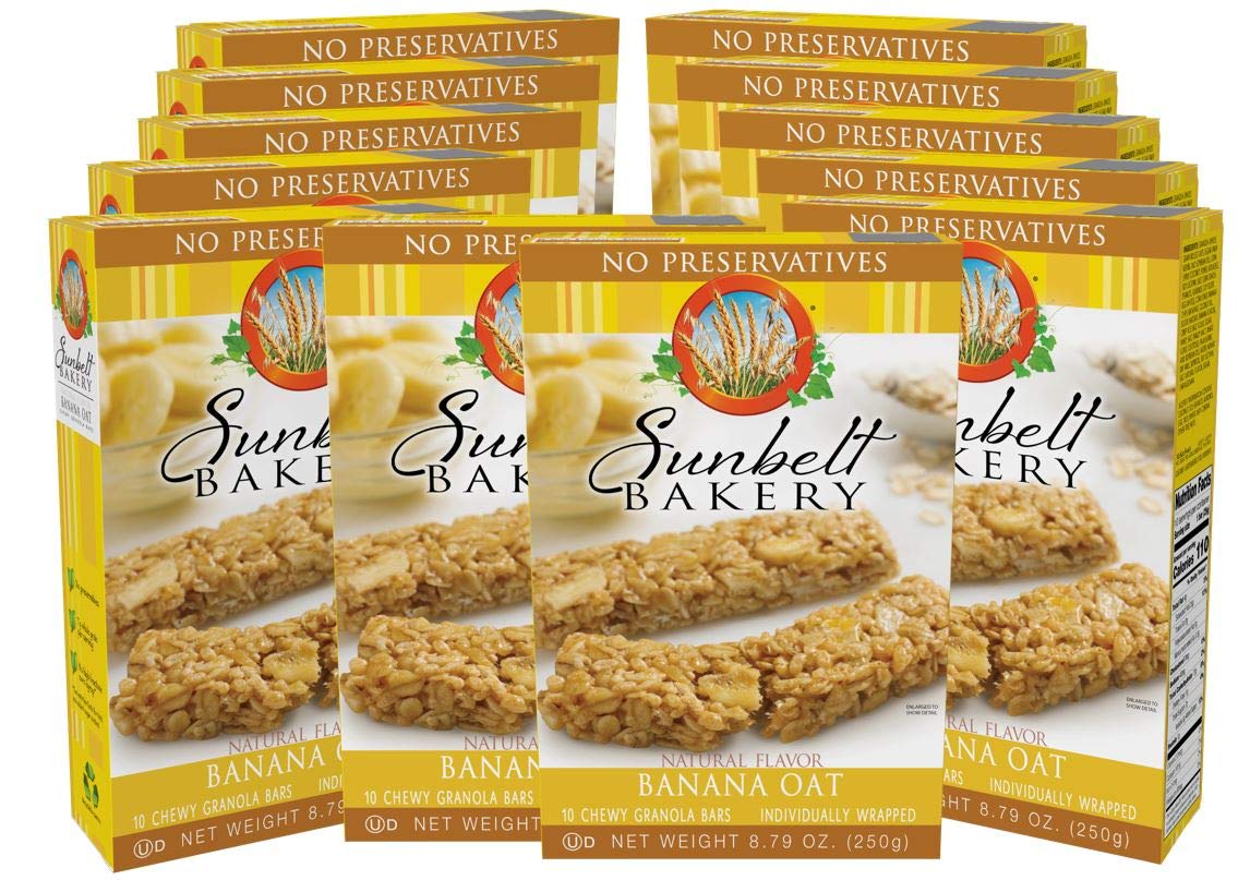 Sunbelt Bakery Banana Oat Chewy Granola Bars, 120-0.9 OZ Bars (12 Boxes)