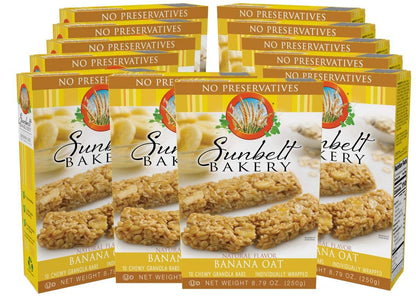 Sunbelt Bakery Banana Oat Chewy Granola Bars, 120-0.9 OZ Bars (12 Boxes)