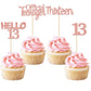 Gyufise 24 Pack Glitter 13Th Birthday Cupcake Toppers Hello 13 Thirteen Cake Toppers Official Teenager Cupcake Picks 13Th Birthd