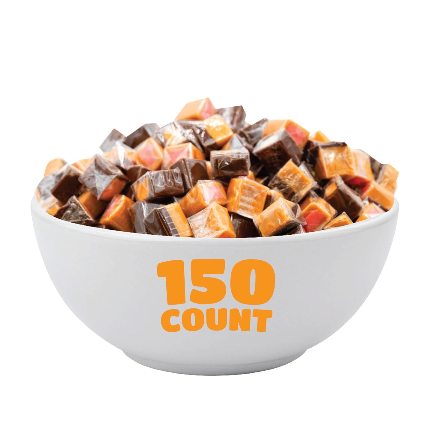 Caramel Cubes - Assorted Flavors Soft Filled Candy, Individually Wrapped, 2-Pound Bulk Pack (About 150 Count)