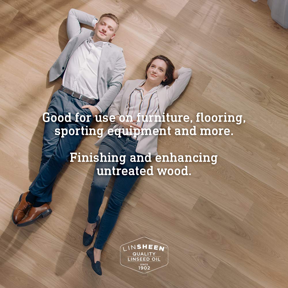 Linsheen Boiled Linseed Oil - Fast Drying Flaxseed Wood Treatment To Rejuvenate, Restore And Condition Outdoor And Indoor Wood F