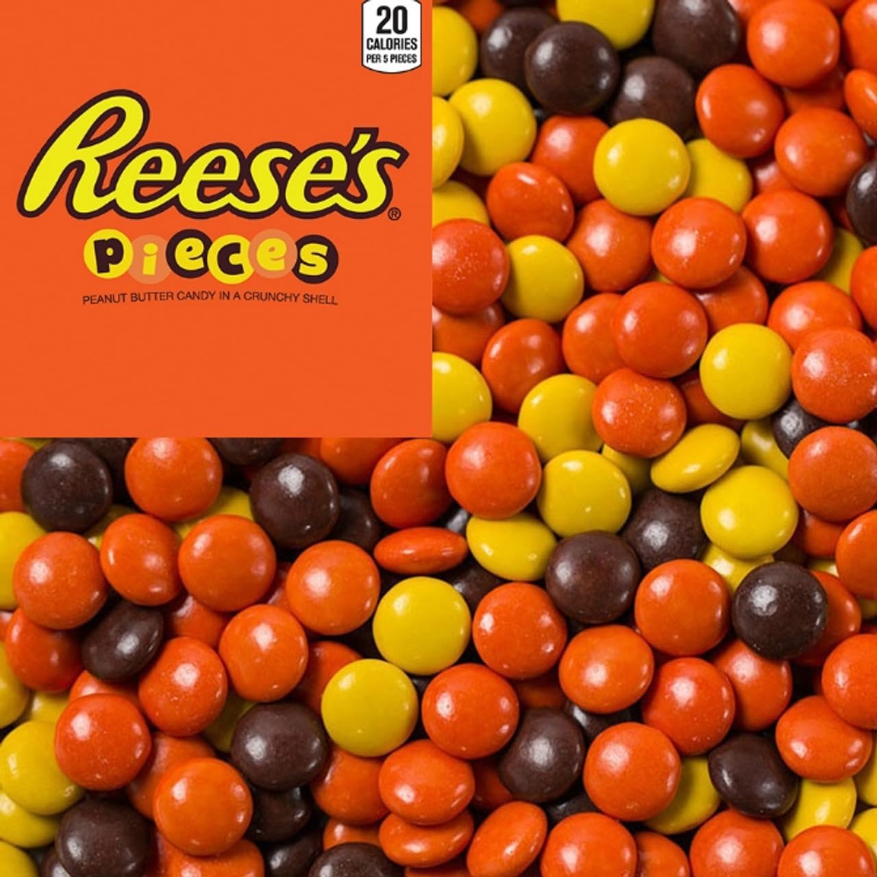 Reeses Pieces - Classic Peanut Butter Candies In Colorful Hard Shell - Gift Pack Of 18, 1.53 Oz. Bags By Lyzas Sweets &