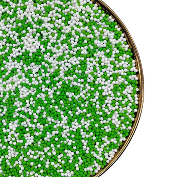 Christmas Sprinkles 130g/4.6oz, White Green Edible Pearl Sprinkles for Cake Decorations, Baking, Ice Cream, Cookies, Cupcake Top