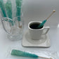 Classic Rock Candy Sticks, Sugar Rock Crystal Lollipops, Individually Wrapped (Pack Of 18, Light Blue Cotton Candy)