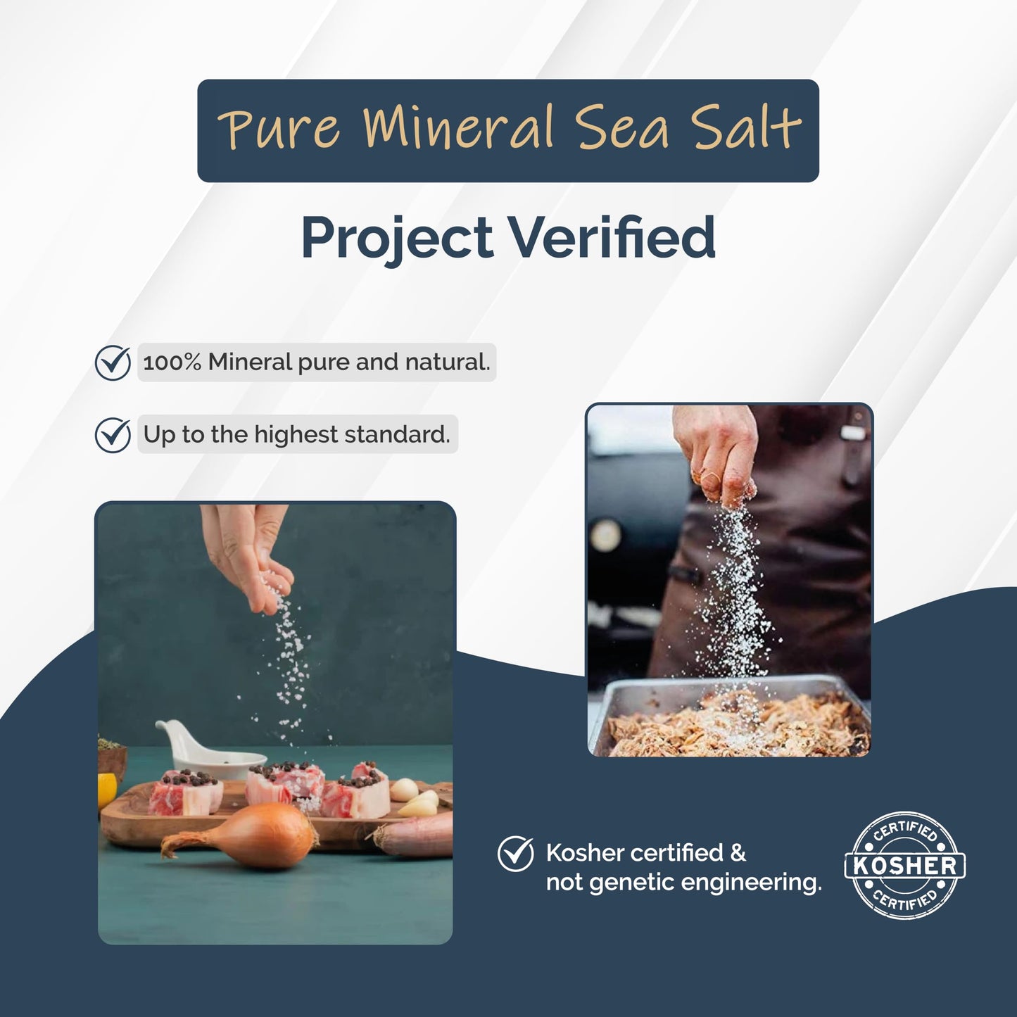 All Goods Products Mineral Sea Salt - Fine Grain  8 oz  100% Natural  Hand-Harvested  Loaded with 90+ Essential Minerals  30% Less Sodium  Kosher  Unrefined.
