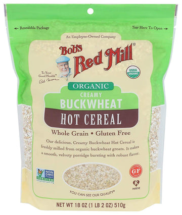 Bob's Red Mill Organic Gluten Free Creamy Buckwheat Hot Cereal, 18 Ounce (Pack of 3)