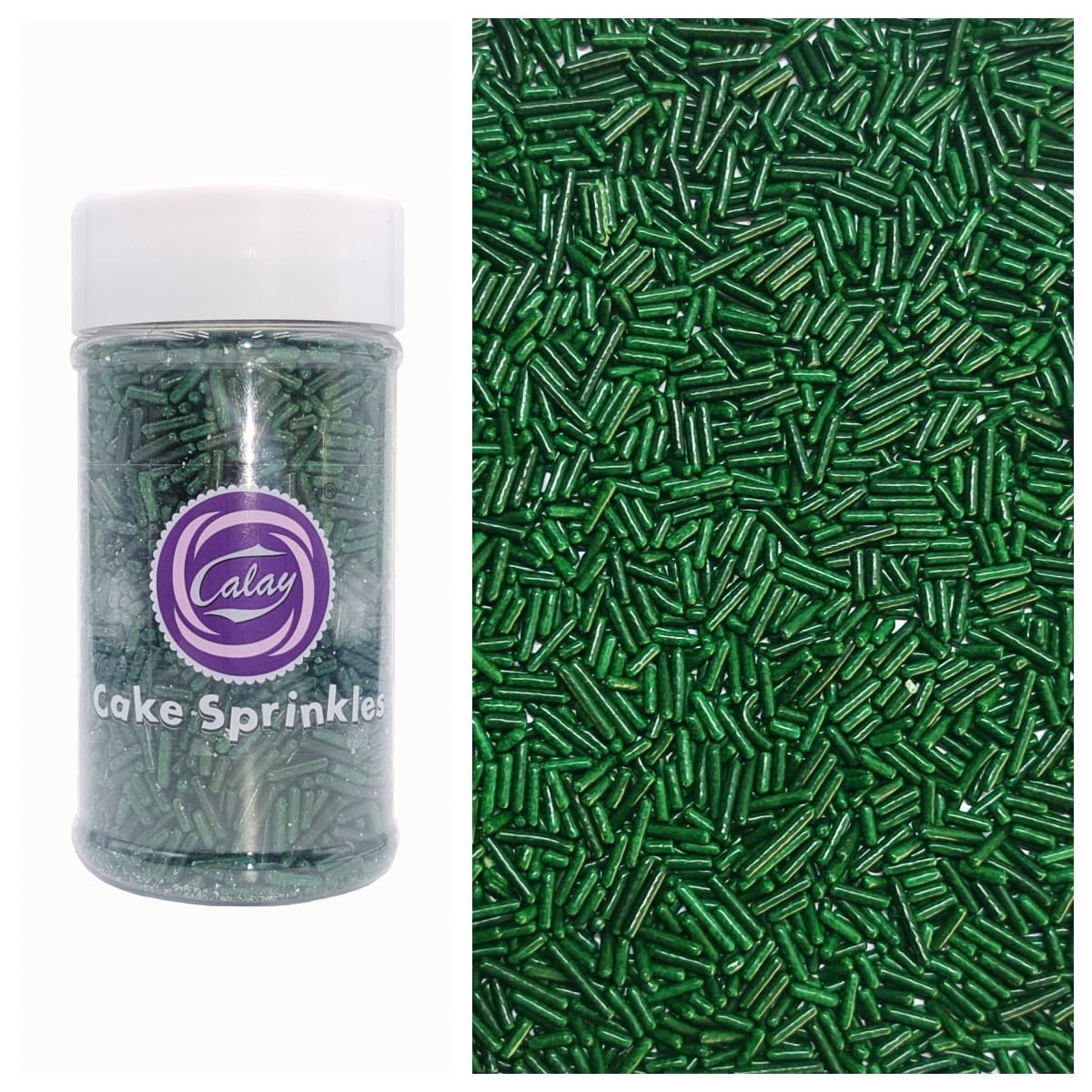Sentovac Edible Green Jimmies Sprinkles for Cake Decorating Baking | Cupcake Cookie and Ice Cream Toppers Cake Decorations| Cele