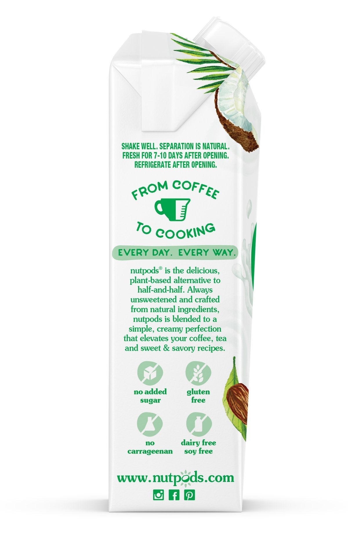 Nutpods, Creamer Hazelnut Unsweetened Dairy Free, 11.2 Ounce