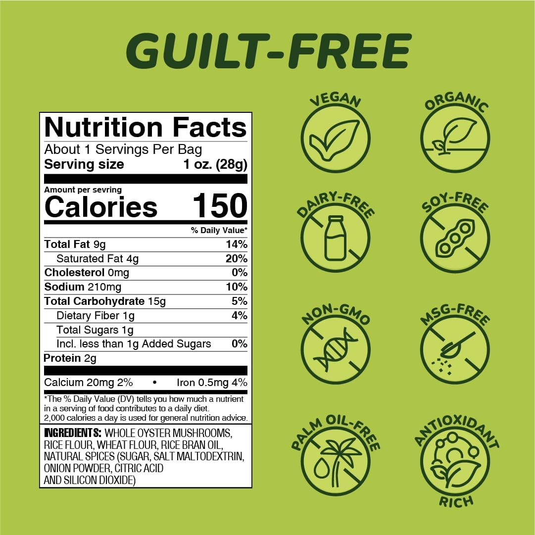 EVIL SNACKS Crunchy Mushroom Chips Variety Pack - Non-GMO, Plant-Based, Vegan, 2 Oz (3 Pack)