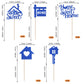 Rssta i Cupcake Toppers - 30 Pack Sweet Home Housewarming Decorations - Deep Blue Paper Picks