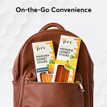 Pri Manuka Honey Sticks, Certified Mgo 60+, Raw New Zealand Manuka Honey, Perfect For On-The-Go, 10Ct