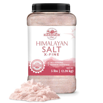 LA SALT CO Kashmir 5 Lbs Pink Himalayan Salt Bulk Jar, X-Fine | 100% Pure, Food Grade with 84 Trace Minerals | Kosher Certified,