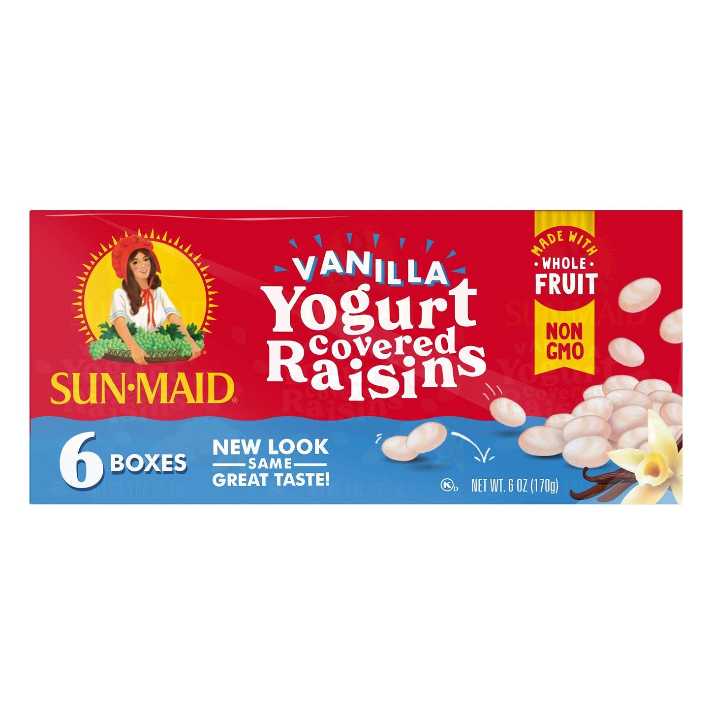 Sun-Maid  Yogurt Raisins Variety Pack (Pack Of 30), Vanilla (Pack Of 18), Chocolate (Pack Of 12), Dried Fruit, Non-Gmo, Healthy
