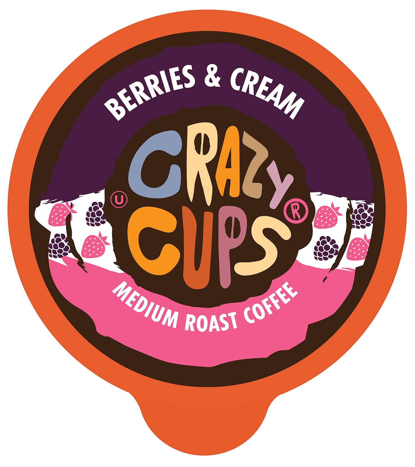 Crazy Cups Flavored Coffee Pods, Berries & Cream, Medium Roast, 88 Count (Pack of 4), Compatible with Keurig K Cup Machines