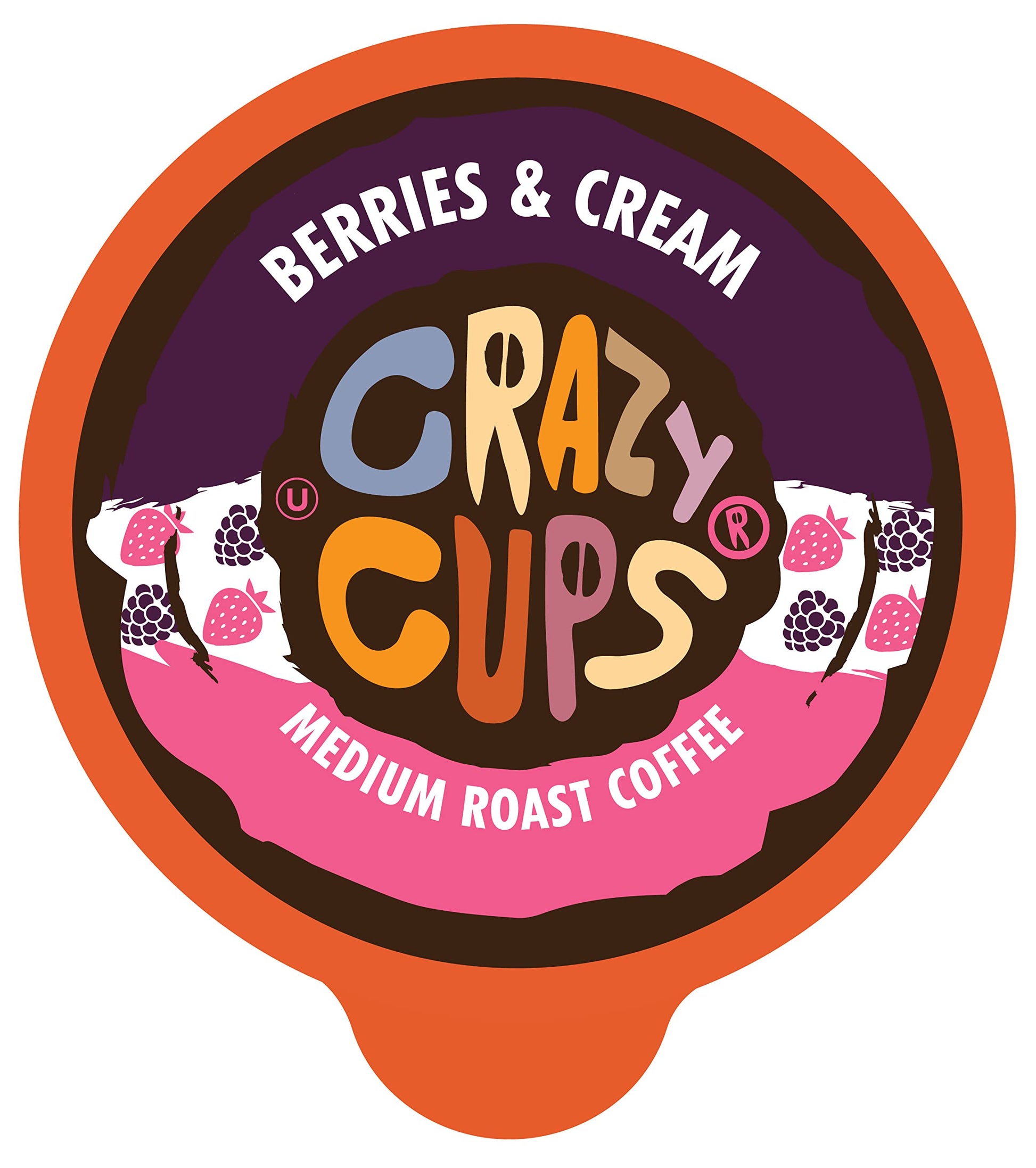 Crazy Cups Flavored Coffee Pods, Berries & Cream, Medium Roast, 88 Count (Pack of 4), Compatible with Keurig K Cup Machines