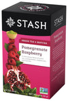 Stash Tea Pomegranate Raspberry Green Tea & Matcha Blend 18 Count Tea Bags in Foil Individual Green Tea Bags for Teapots Mugs or