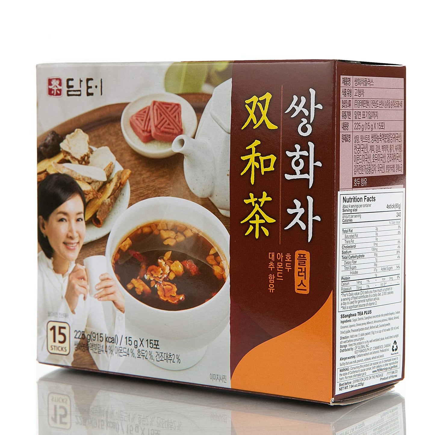 Damtuh Herbal Tea Ssanghwa Tea, 15 Count (Pack of 1) - Herbal Plus, 15g Sticks