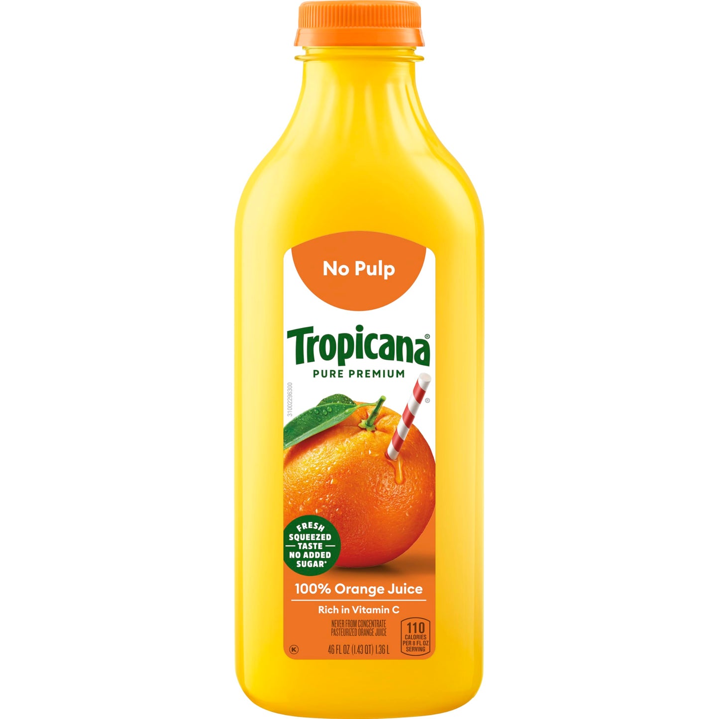 Tropicana Pure enhanced 100% Orange Juice Original  No Pulp  No Sugar Added  46 fl oz bottle