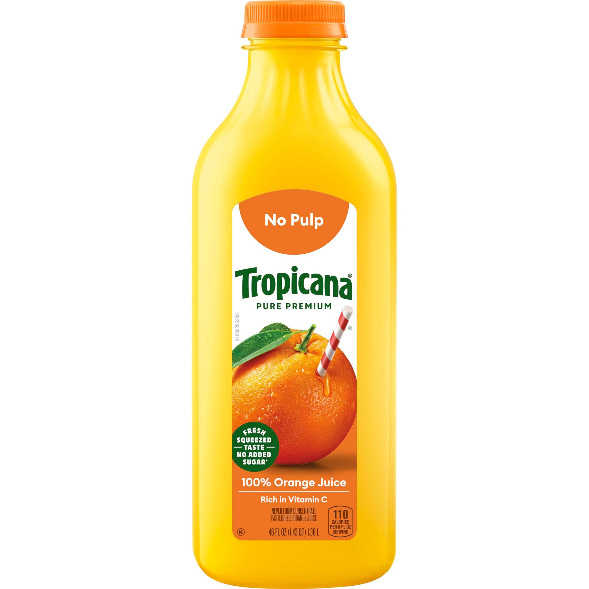 Tropicana Pure enhanced 100% Orange Juice Original  No Pulp  No Sugar Added  46 fl oz bottle