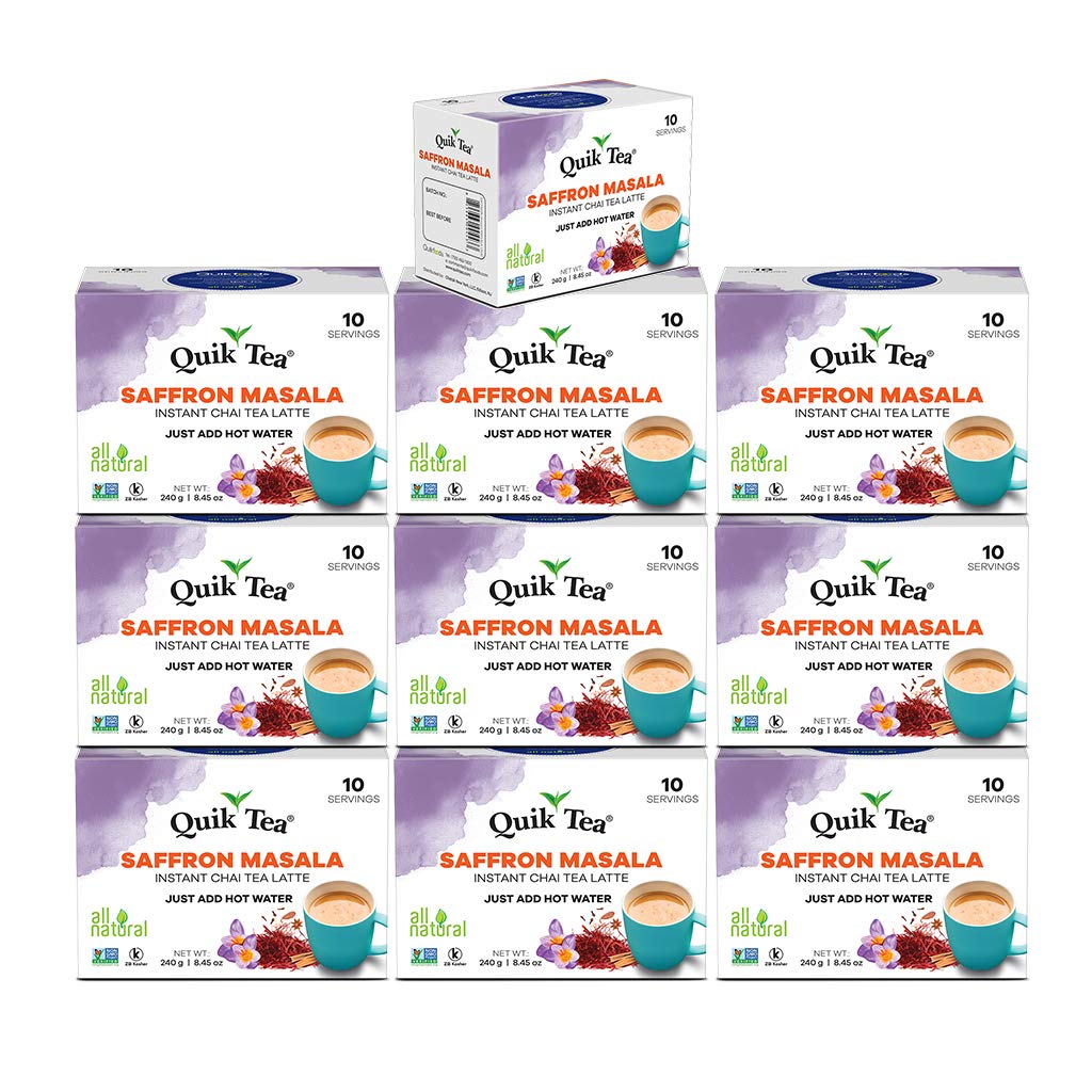 Quik Tea Chai Tea Latte, Saffron Masala, 10 Count (Pack of 10)