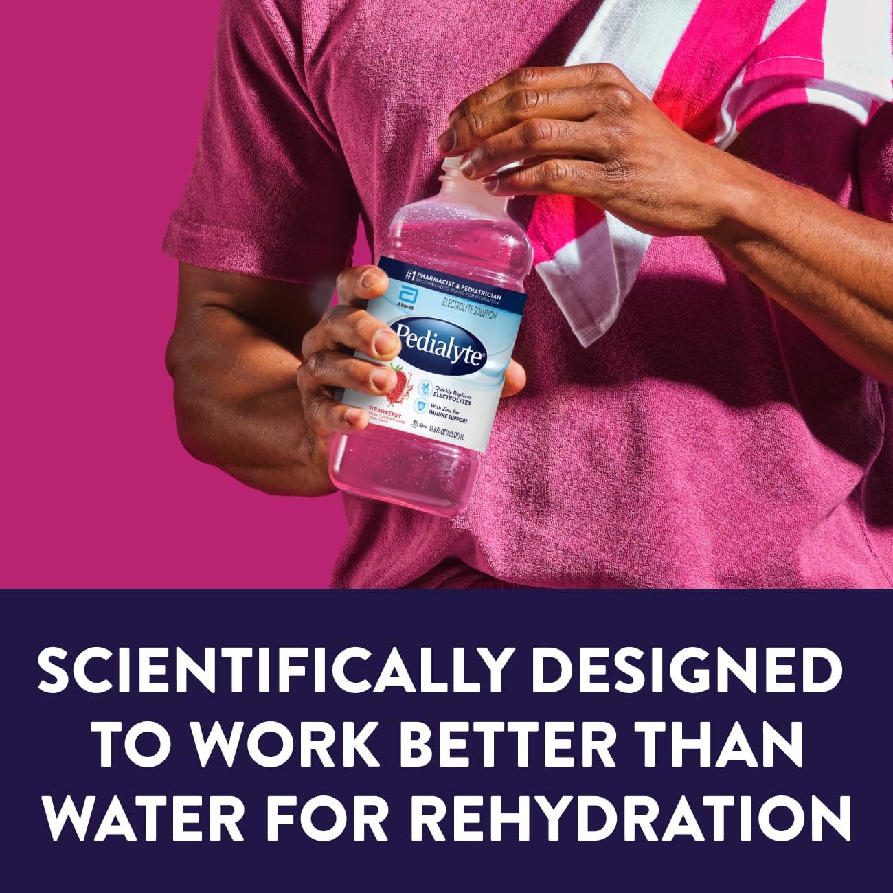 Pedialyte Electrolyte Drink, Hydration Drinks For Kids & Mature-Themeds, Strawberry, 1 Liter