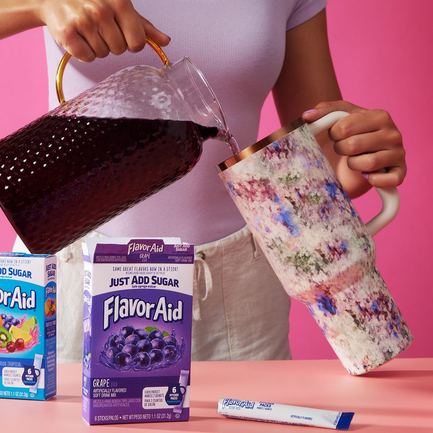 Flavor Aid Grape Unsweetened Drink Mix Pitcher Packets, 2 Quart (6 Sticks), 72 Count