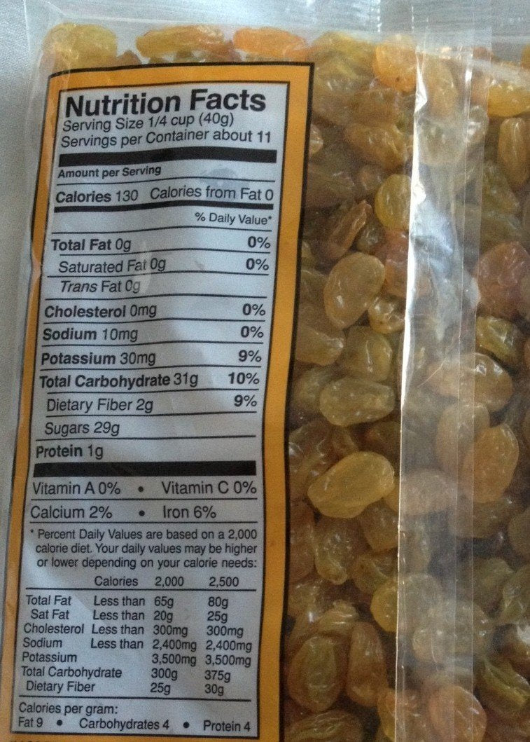Trader Joe's California Golden Raisins, Plump & Tangy /16 Oz., 454g.