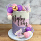 25Pcs Rainbow Cake Topper Balls Cake Decorations Boho Cake Topper With Purple Pink Balls Artificial Flowers And Butterflies For