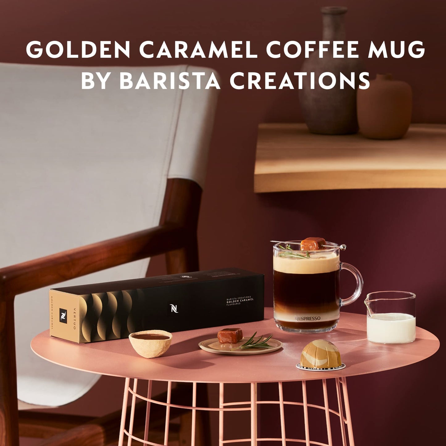 Nespresso Vertuo Barista Flavored Coffee compact pieces, Medium Roast, 30 Count Pods, Model wx-uj-14776