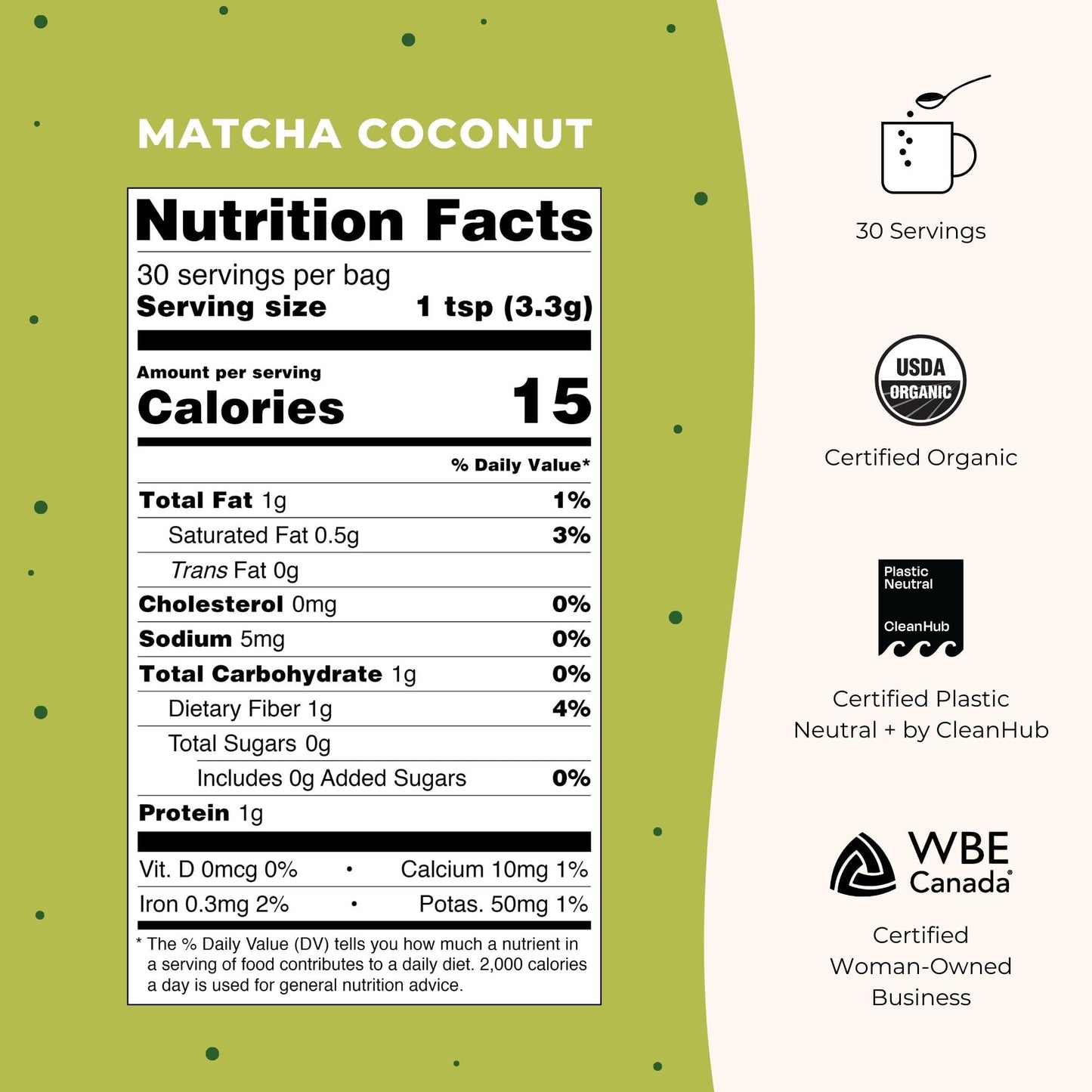 Blume Matcha Latte Powder - Organic Vegan, Sugar-Free, Natural Caffeine, 3.5 Ounce