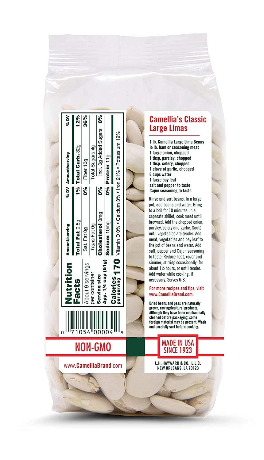 Camellia Brand Dried Large Lima Beans, 1 Pound (2 Pack)
