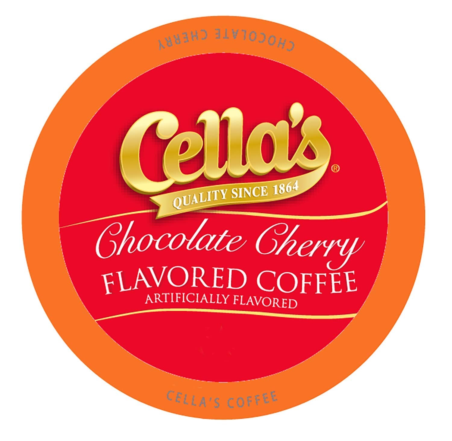 Cellas Chocolate Cherry Coffee Pods, Medium Roast, 40 Count, Compatible with Keurig K Cup Brewers