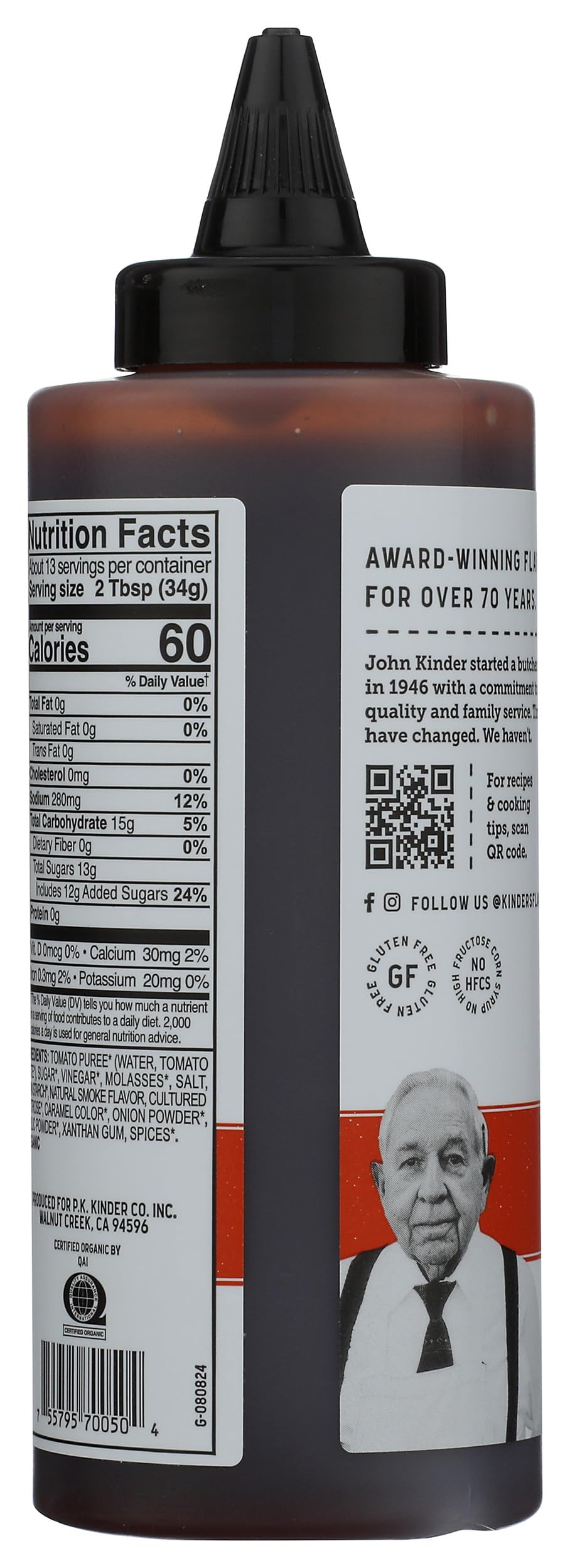 Kinders Organic Mild Bbq Sauce 15.5Oz, 15.5 Oz