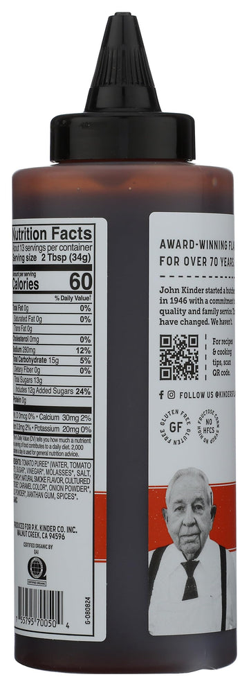 Kinders Organic Mild Bbq Sauce 15.5Oz, 15.5 Oz